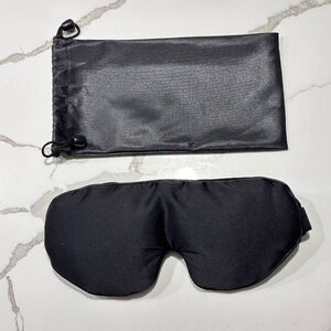 Weighted Black Sleep Mask with Removable Pouch Adjustable Straps Carry Case